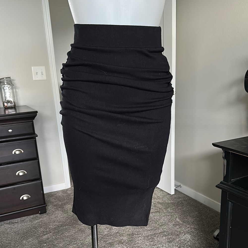 Michael Stars Rib Knit Rouched Skirt